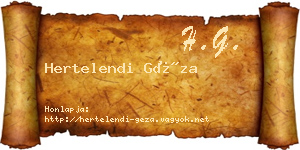 Hertelendi Géza névjegykártya